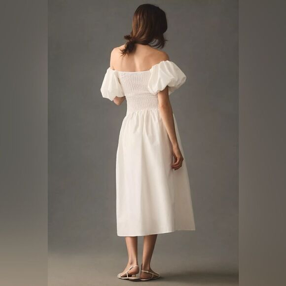 Anthropologie Moon River Off-The-Shoulder Puff Sleeved Cutout Maxi Dress X-Small - Picture 4 of 4